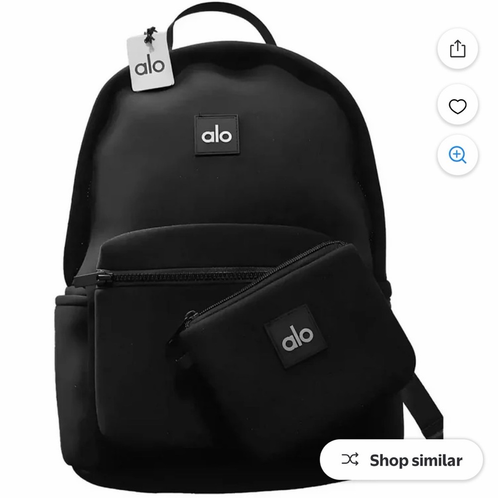 ALO Yoga Stow Black Backpack with Pouch